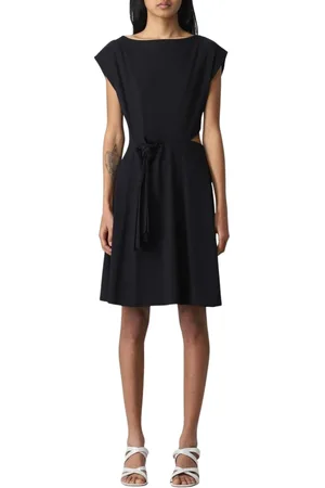 Patrizia Pepe Femme, Robes, Noir, Taille: 40 FR Robe Noire avec Découpe à la Taille et