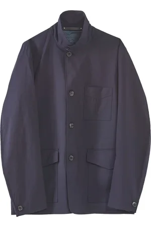 Paul Smith Homme, Vestes, Bleu, Taille: L Veste Bleue en Laine Imperméable Green Storm System
