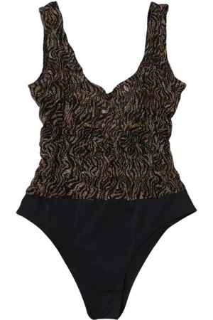Nanushka Homme, Tops, Brun, Taille: 40 FR Haut en maille imprimé zèbre marron
