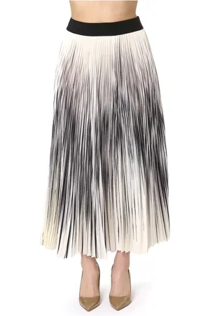 HERNO Femme, Jupes, Noir, Taille: 40 FR Jupe Midi Plissée Multicolore Dégradé