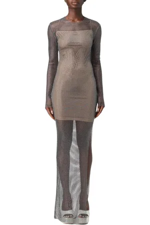 GENNY Femme, Robes, Noir, Taille: 36 FR Robe Longue en Maille Noire Élégante
