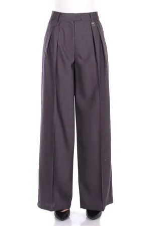 John Richmond Femme, Pantalons, Gris, Taille: 38 FR Pantalon Gris avec Fermeture Éclair et Crochet