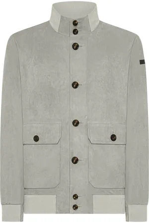 RRD Homme, Vestes, Gris, Taille: M Veste en Micro Velours Doux avec Boutons en Corne