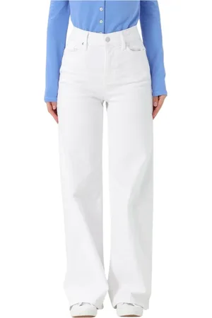 Frame Femme, Jeans, Blanc, Taille: W28 Jean Large Blanc