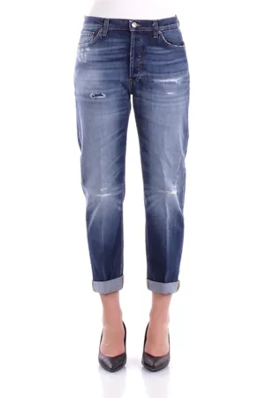 Dondup Femme, Jeans, Bleu, Taille: W27 Jean Denim avec Détails Déchirés