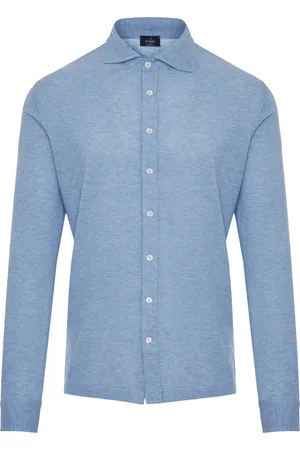 BARBA Homme, Chemises, Bleu, Taille: 3XL Chemise en piqué de coton italienne