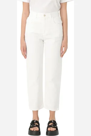 Moncler Femme, Jeans, Blanc, Taille: 36 FR Elegant Straight Leg Jeans