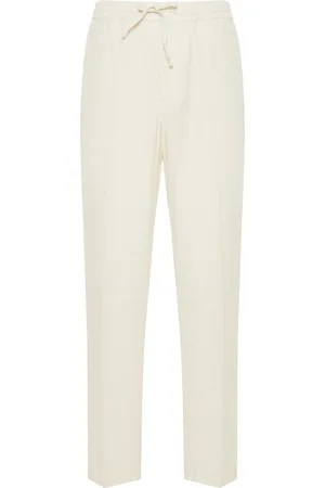 CANALI Homme, Pantalons, Blanc, Taille: M Pantalon en Lyocell et Coton Coupe Droite