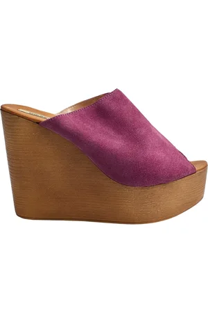 Diesel Femme, Chaussures, Violet, Taille: 38 EU Sandales à Talon Compensé Haut