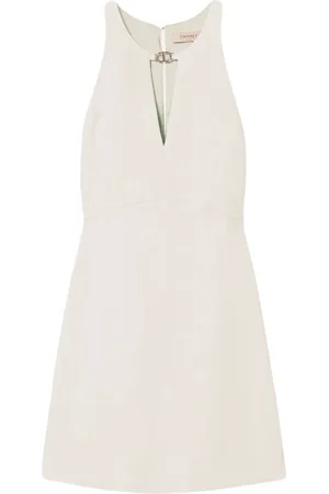 Twin-Set Femme, Robes, , Taille: 38 FR Robe Ivoire avec Détail T en Métal
