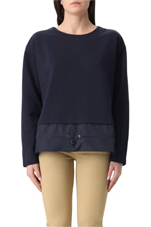 FAY Femme, Sweatshirts et sweats à capuche, Bleu, Taille: 36 FR Sweat à ourlet superposé