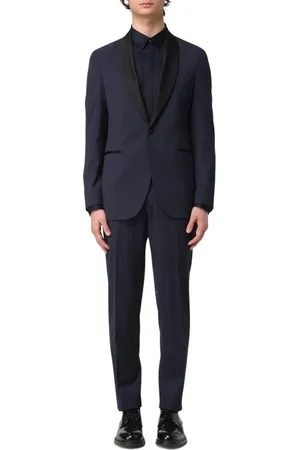 Michael Kors Homme, Costumes, Bleu, Taille: M Costume Bleu Col Châle