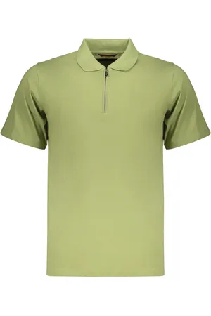 MOORER Homme, Tops, Vert, Taille: L Polo en coton avec fentes latérales