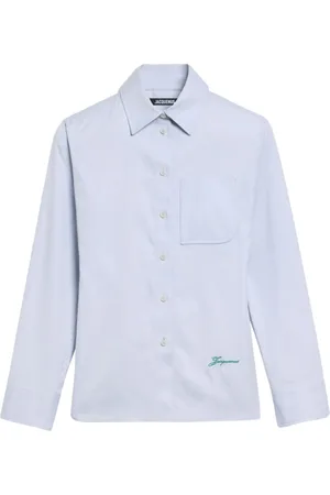 Jacquemus Femme, Blouses et Chemises, Bleu, Taille: 38 FR Chemise Gris Cendré avec Fermeture à Boutons
