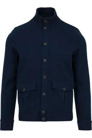 Gran Sasso Homme, Pulls, Bleu, Taille: S Pull en Coton Bleu avec Col Montant