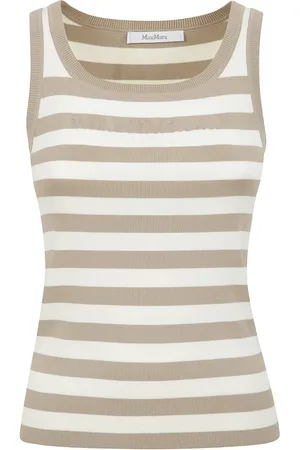 Max Mara Femme, Pulls, , Taille: 38 FR Débardeur Crêpe avec Logo en Relief