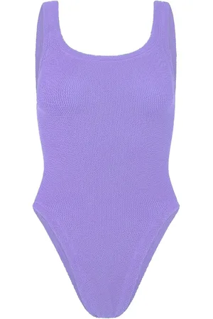 Hunza G Femme, Maillots de bain, Violet, Taille: ONE Size Maillot de bain à encolure carrée côtelée