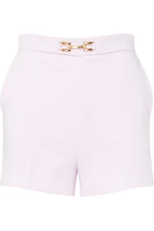 Elisabetta Franchi Femme, Shorts, Violet, Taille: 38 FR Shorts en Crêpe Lilla avec Détails Dorés