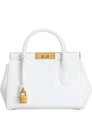 Dolce & Gabbana Femme, Sacs, Blanc, Taille: ONE Size Sac Fourre-Tout en Cuir Blanc avec Serrures
