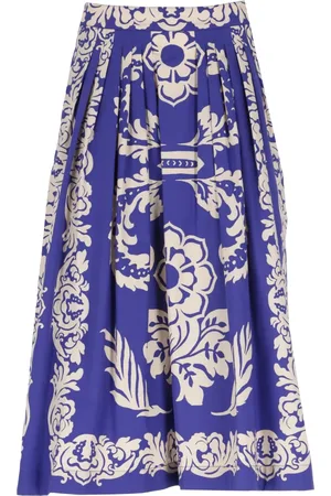 Etro Femme, Jupes, Bleu, Taille: 38 FR Jupe Bleue Plissée avec Motif Paisley