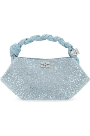 Ganni Femme, Sacs, Bleu, Taille: ONE Size Sac Mini Bou Denim Stras