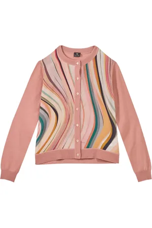 Paul Smith Femme, Pulls, Rose, Taille: 38 FR Swirl Cardigan en Laine Soie Rose