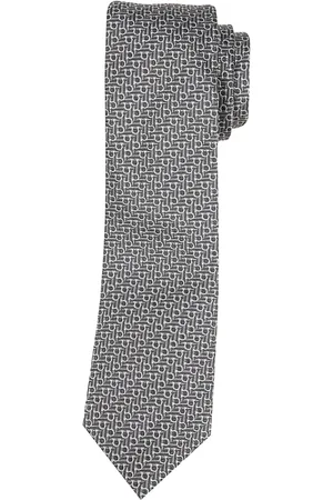 Salvatore Ferragamo Homme, Accessoires, Gris, Taille: ONE Size Cravate en Soie Style Régimentaire
