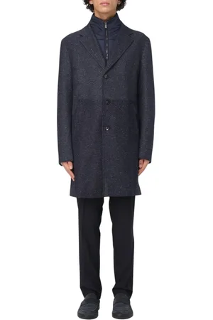 HUGO BOSS Homme, Manteaux, Bleu, Taille: XL Eris Regularfit Overcoat en Bleu