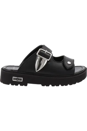 Cult Femme, Chaussures, Noir, Taille: 36 EU Chaussons Femme en Similicuir Élégants