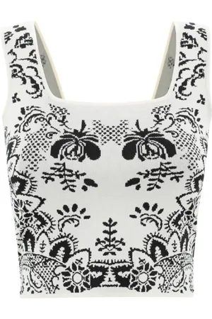 Max Mara Femme, Tops, Multicolore, Taille: 36 FR Haut Col Carré Jacquard Pilade