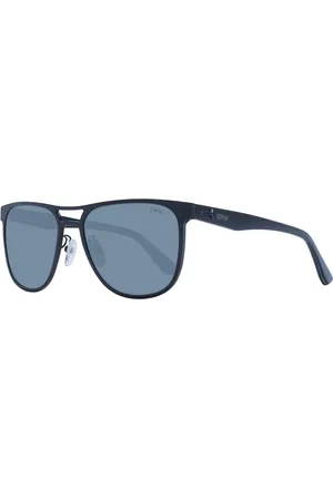 BMW Homme, Accessoires, Noir, Taille: ONE Size Lunettes de Soleil Noires Carrées Verres Verts