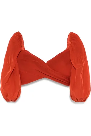 ZIMMERMANN Femme, Blouses et Chemises, Rouge, Taille: 40 FR Haut Rouge Plissé avec Détails Drapés