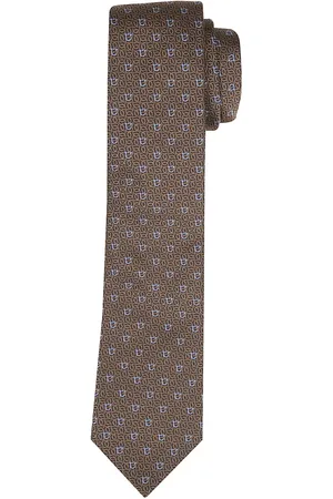 Salvatore Ferragamo Homme, Accessoires, Brun, Taille: ONE Size Cravate en Soie Jacquard