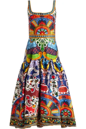 ALICE+OLIVIA Femme, Robes, Multicolore, Taille: 36 FR Robe sans manches multicolore avec fermeture éclair arrière