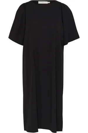 INWEAR Femme, Robes, Noir, Taille: 42 FR Robe tunique noire avec demi-manches