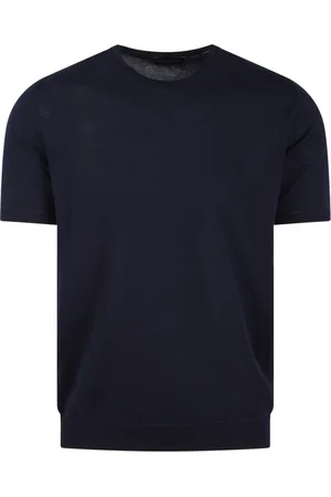 Roberto Collina Homme, Pulls, Bleu, Taille: S Pull en Tricot de Coton à Manches Courtes