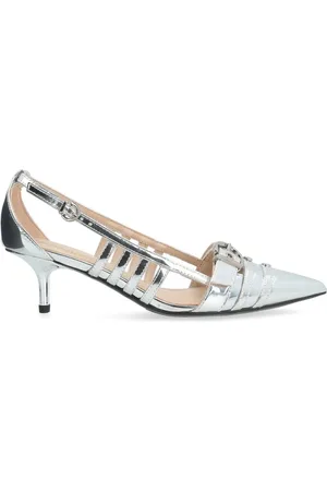 Pinko Femme, Chaussures, Gris, Taille: 36 EU Escarpins en cuir miroir argent avec boucle