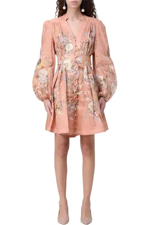 ZIMMERMANN Femme, Robes, Rose, Taille: 40 FR Robe Mini en Lin Imprimé Floral Style Élégant