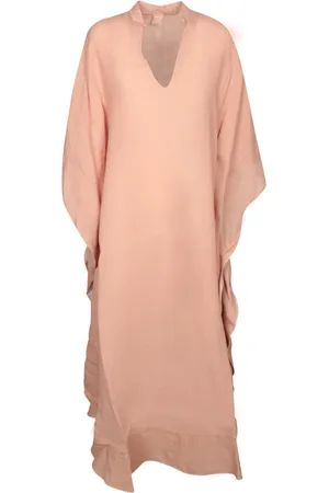 120% Lino Femme, Robes, Rose, Taille: 38 FR Robe Kaftan en Lin Fluide Style Kimono