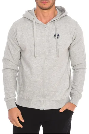 North Sails Homme, Sweatshirts et sweats à capuche, Gris, Taille: M Sweat à capuche avec ourlet côtelé