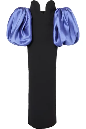 Solace Femme, Robes, Noir, Taille: 36 FR Élégante robe longue gaufrée