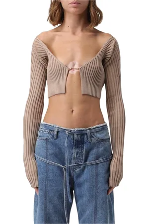 Jacquemus Femme, Pulls, , Taille: 40 FR Gilet Noir en Tricot Côtelé