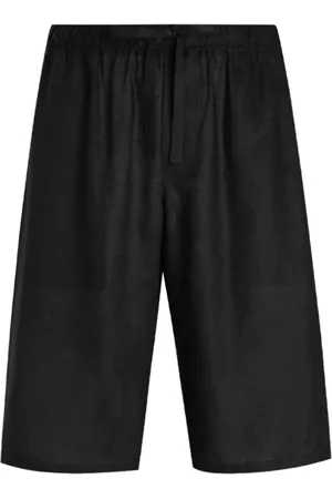 Dolce & Gabbana Homme, Shorts, Noir, Taille: M Shorts en lin noir à cordon