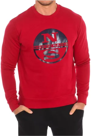 North Sails Homme, Sweatshirts et sweats à capuche, Rouge, Taille: XL Pull à col rond côtelé