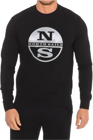 North Sails Homme, Sweatshirts et sweats à capuche, Noir, Taille: 2XL Sweat à Col Rond Côtelé