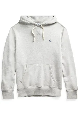 Ralph Lauren Homme, Sweatshirts et sweats à capuche, Gris, Taille: L Sweat à capuche en molleton gris - Broderie cheval signature