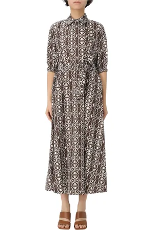Max Mara Femme, Robes, Brun, Taille: 36 FR Robe Midi Élégante
