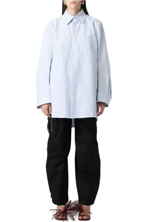 Bottega Veneta Femme, Blouses et Chemises, Bleu, Taille: 36 FR Chemise à Rayures Coupe Décontractée