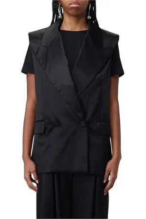 Nina Ricci Femme, Vestes, Noir, Taille: 38 FR Gilet Noir à Double Boutonnage
