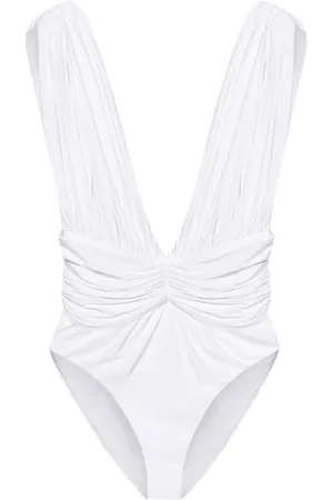 Giambattista Valli Femme, Maillots de bain, Blanc, Taille: 40 FR Blanc Décolleté plongeant Maillot de bain Italie